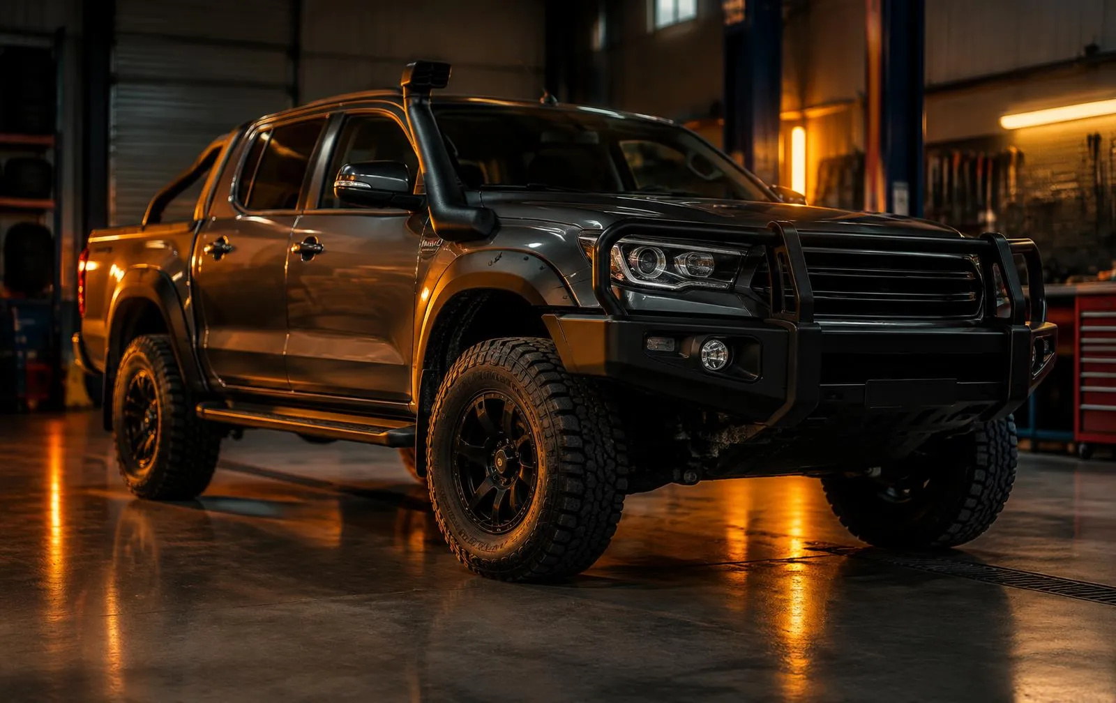 Dual-cab 4WD ute in a service bay at Ignited Automotive, Campbellfield